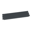 Flanged Blank Rack Panel, Flat Black Powder Coat Finish -Steel