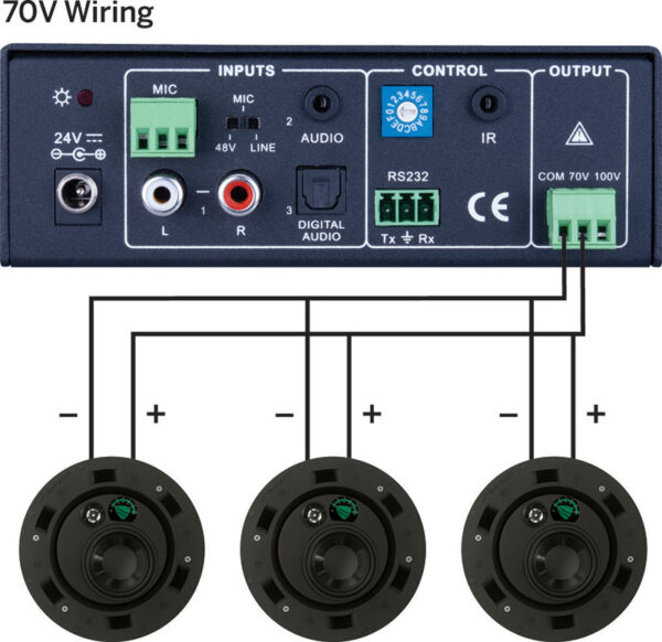 40W Single Channel 70/100 Volt Amplifier