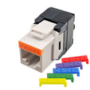 Cat6/6A UTP 180 Degree Keystone Jack 110 Style – Toolless – Black, 25/Pack