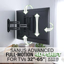 VMF822 -SANUS Advanced Full-Motion 4D + Shift TV Wall Mount for TVs 32"-65"